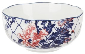 Ciotola in ceramica fiori rossi orientali 15,3x7,2cm Sushiko