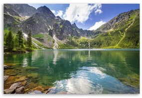 Quadro su tela, Mountain Lake Trees Natura