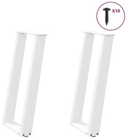 Gambe Tavolo Consolle A U 2 Pz Bianco 28x(72-73) Cm Acciaio /