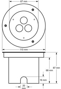 Lampada LED segnapasso da esterno SIBAR 3xLED/1W/230V IP67 4000K