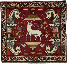 Shiraz Tappeto persiano 60x70 Rosso (Iran) Annodato A Mano