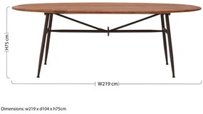 Tavolo da pranzo in noce 104x219 cm New Foundry - Premier Housewares