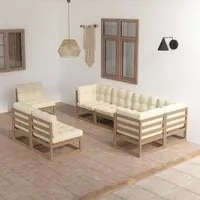 Set Divani da Giardino 8 pz con Cuscini Legno Massello di Pino 3076677