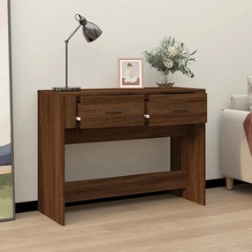 Tavolino consolle rovere marrone 100x39x75 cm legno multistrato