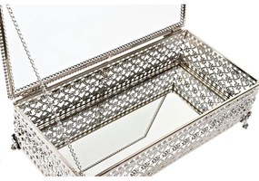 Scatola-Portagioie DKD Home Decor Cristallo Argentato Metallo (25,5 x 12,5 x 7,5 cm)