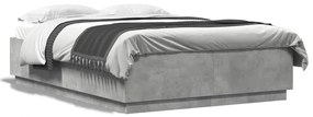 Giroletto Luci Led Grigio Cemento 160x200 Cm Legno Multistrato /