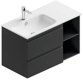 Mobile sottolavabo e lavabo Pull per vasca a sinistra grigio grafite opaco in mdf L 90 x H 56 x P 46 cm 2 cassetti