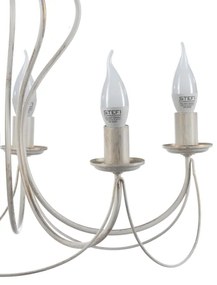 ONLI - Lampadario a sospensione con catena CANDELA 5xE14/6W/230V bianco