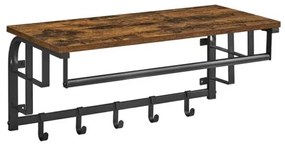 Appendiabiti a parete con ripiano NATE marrone/nero