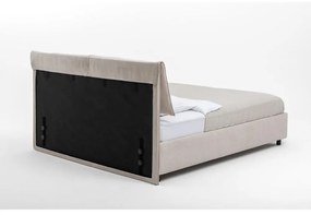 Letto matrimoniale imbottito beige con contenitore e rete inclusi 180x200 cm Myra Pillow – Bonami Selection