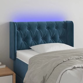 Testiera A Led Blu Scuro 83x16x78/88 Cm İn Velluto /