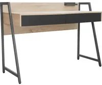 Alix - scrivania in legno e metallo con cassetti - 124x50x88 cm