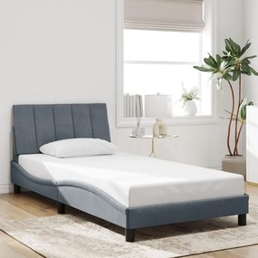 Giroletto Senza Materasso Grigio Scuro 100x200 Cm Velluto /