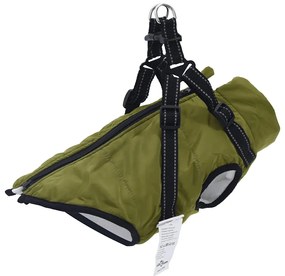 Cappotto Cani Imbracatura Impermeabile Riflettente Verde L40 /