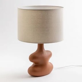Lampada da tavolo in lino Masaya Ruggine - Sklum