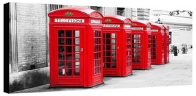 Stampa su tela Fila cabine rosse London, multicolore 190 x 90 cm