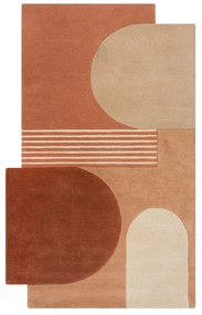 Tappeto color terracotta in lana tessuto a mano 200x290 cm Lozenge Terracotta – Flair Rugs