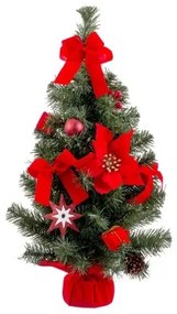 Decorazione Natalizia Rosso Verde Plastica Tessuto Albero di Natale 60 cm