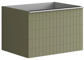 Mobile da bagno sotto lavabo Pixel grid verde salvia laccato L 60 x H 40 x P 45.5 cm 2 cassetti, lavabo non incluso