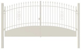 Cancello manuale con serratura elettrica Marmolada in ferro, apertura centrale, L 408.5, H 165-195 cm, di colore bianco
