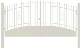 Cancello manuale Marmolada in ferro, apertura centrale, L 408.5, H 165-195 cm, di colore bianco