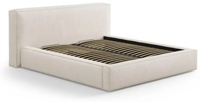 Letto matrimoniale imbottito color crema con contenitore e rete inclusi 180x200 cm Simon – Micadoni