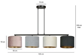 Lampadario a Sospensione Hilde 4 MIX E27