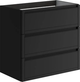 Mobile da bagno sospeso sotto lavabo L 79.5 x H 78 x P 45.5 cm antracite opaco, 3 cassetti TRATTO