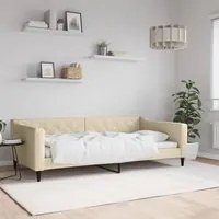 Letto da Giorno Crema 100x200 cm in Tessuto 354170