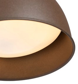 Lampada da parete industriale per esterno marrone ruggine rotonda IP44 - Natas