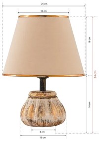Lampada da tavolo RAMZES 1xE27/40W/230V crema/dorata