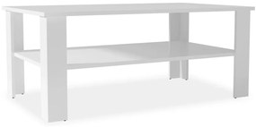 Tavolino da Salotto in Legno Multistrato 100x59x42 cm Bianco