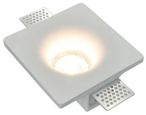 Portafaretto Quadrato GU10 e MR16 in Gesso Pitturabile Ø120x120 mm