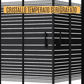 Box doccia angolare 2 Lati 70x90cm nero cristallo scorrevole serigrafato  6mm