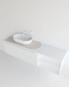 Top per lavabo KIMONO MADERO L 94 x H 2 x P 43 cm grigio chiaro pietra, lucido, senza foro