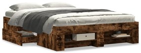 Giroletto Senza Materasso Rovere Fumo 140x200 Cm İn Truciolato /
