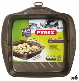 Stampo da Forno Pyrex Asimetria Quadrato Nero Metallo 24 x 24 cm (6 Unità)