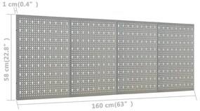 Pannelli per Utensili a Parete 4 pz 40x58 cm in Acciaio