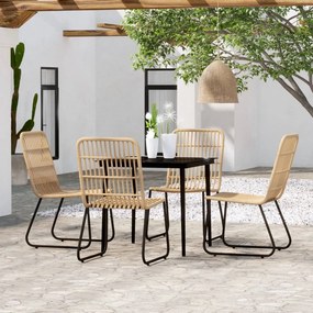 Set mobili da pranzo per giardino 5 pz rovere