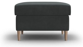 Poggiapiedi grigio scuro con rivestimento in velluto Kyoto – Cosmopolitan Design