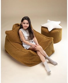Pouf a sacco per bambini marrone con rivestimento in bouclé Chair – Wigiwama