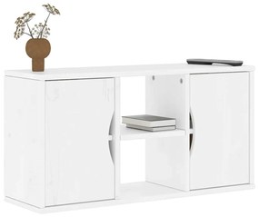 Mobile Porta Tv Odda Bianco 79x24x40 Cm Legno Massello Di Pino /