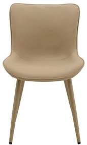 Set di sedie KUDI CHIN in similpelle beige e gambe in metallo beige