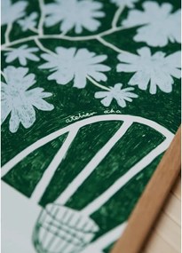 Poster 30x40 cm Blue Flowers &amp; Red Wine – Anouk van Cleef – The Poster Club