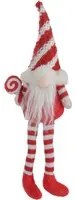 Gnomo Natale gambemolli 30 cm righe rosso bianco