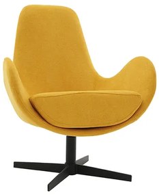 Poltrona design velluto giallo senape ANDY