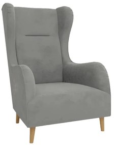 Poltrona in velluto grigio chiaro Carole - Ropez