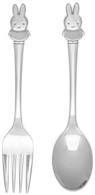 Posate per bambini in acciaio inox in argento Miffy - Zilverstad