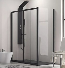 Box doccia 170x90 apertura doppio scorrevole telaio nero KFN6000S - KAMALU