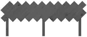 Testiera per letto grigia 196x3x80,5 cm legno massello di pino
